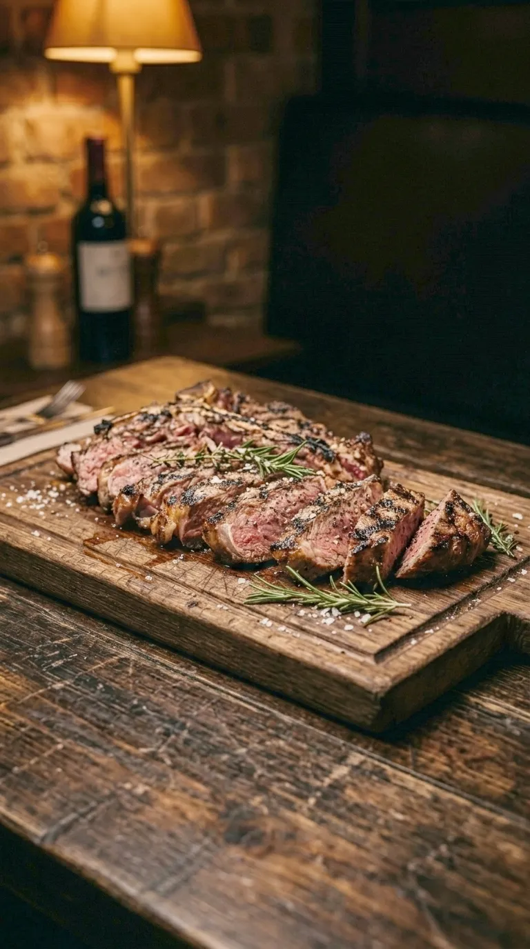 Carne alla brace tagliata a fette, servita su un grande tagliere di legno, ristorante Il Tagliere Ragusa